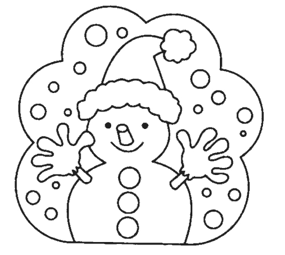 Disegni di Natale: Pupazzo di Neve