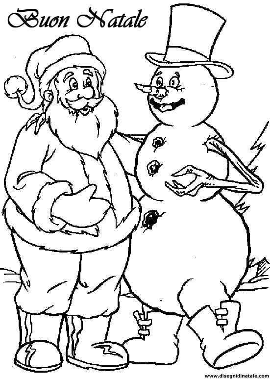 Disegni di Natale: Babbo Natale e Pupazzo di neve