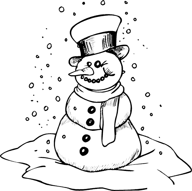 Disegni Pupazzo di neve: Disegno Pupazzo di neve