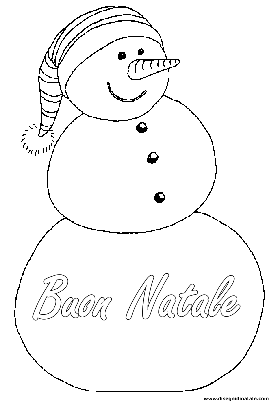 Disegni di Natale: Pupazzo di neve con scritta Buon Natale