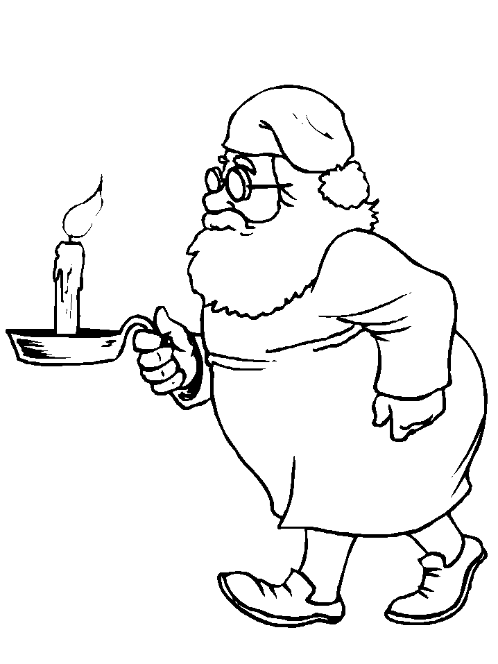 Disegni di Babbo Natale: Babbo Natale con candela