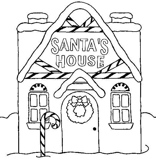 Disegni di Natale: Casa di babbo Natale